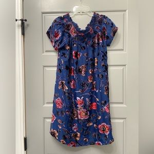 En Crème velvet floral dress blouse